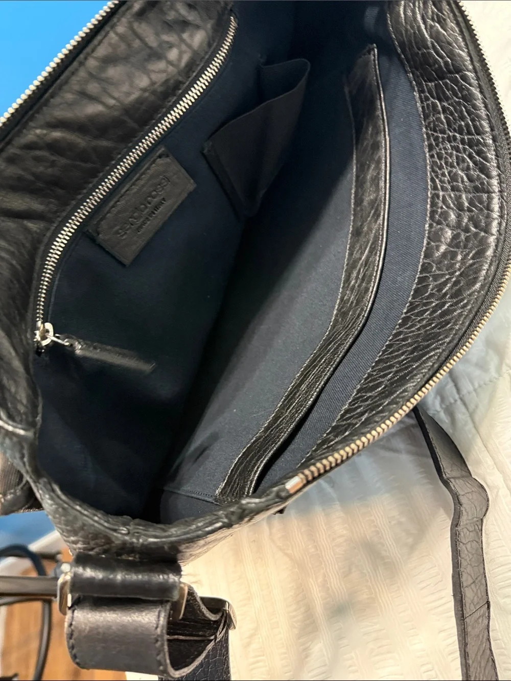 Sergio Rossi Black Men’s Messenger Crossbody Bag
